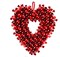 Valentine's Day Heart-Shaped Wreath Wedding Party Anniversary Wall Decor Gift Girlfriend Mother's Day Red Heart Wreath with Tinsel Red Balls Decorations for Front Door